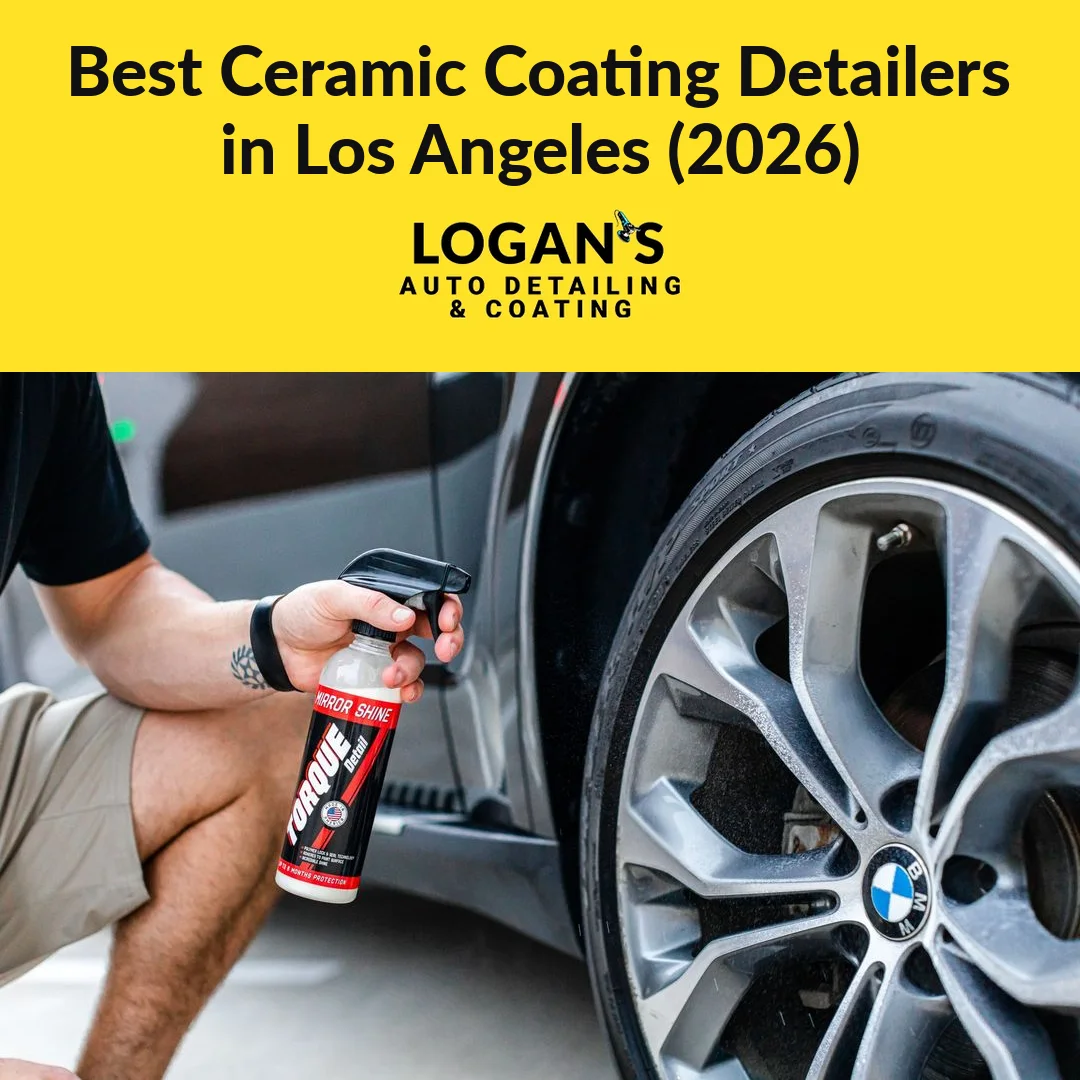 Detailer machine-polishing a car before ceramic coating — the best ceramic coating installers in Los Angeles, 2026 guide by Logan's Auto Detailing