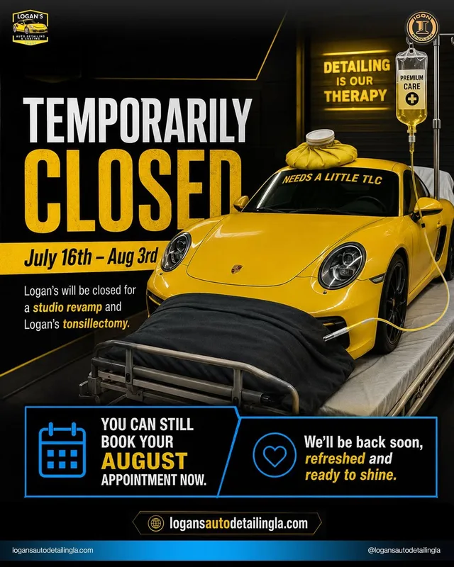 A quick update from Logan's. We'll be temporarily closed from July 16th to August 3rd while the studio gets a fresh upgrade and Logan recove…